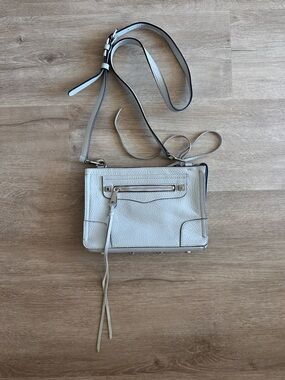 Rebecca Minkoff Light Gray Pebbled Leather Crossbody Bag